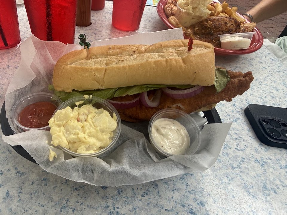 Fried Fish Sandwich with Sides